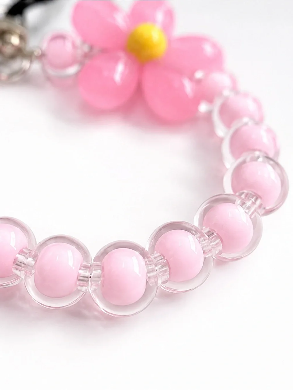 Pink Daisy Beaded Phone Wrist Strap Charm Bag Charm Kawaii Y2K Coquette